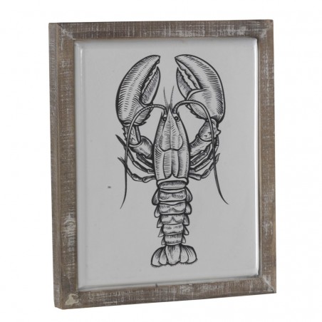 Cuadro vintage bogavante 31x41cm metal esmaltado