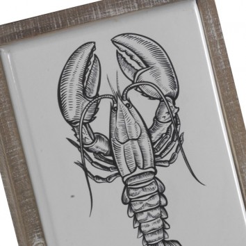 Cuadro vintage bogavante 31x41cm metal esmaltado 2