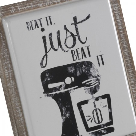 Cuadro vintage amasadora retro 35x41cm metal esmaltado