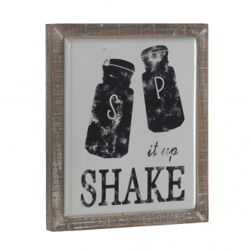 Cuadro vintage salero y pimentero 35x41cm metal esmaltado