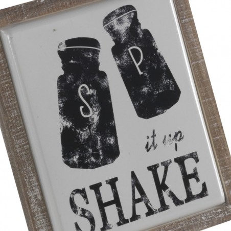 Cuadro vintage salero y pimentero 35x41cm metal esmaltado