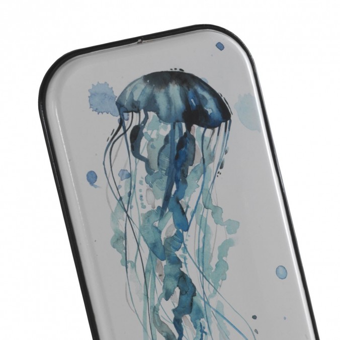 Cuadro vintage maritimo medusa 39x83cm metal esmaltado