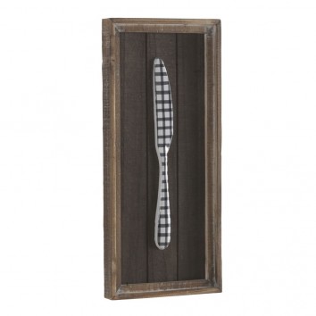 Cuadro de madera vintage cuchillo 23x51cm
