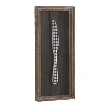 Cuadro de madera vintage cuchillo 23x51cm