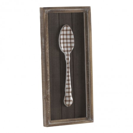 Cuadro de madera vintage cuchara 23x51cm