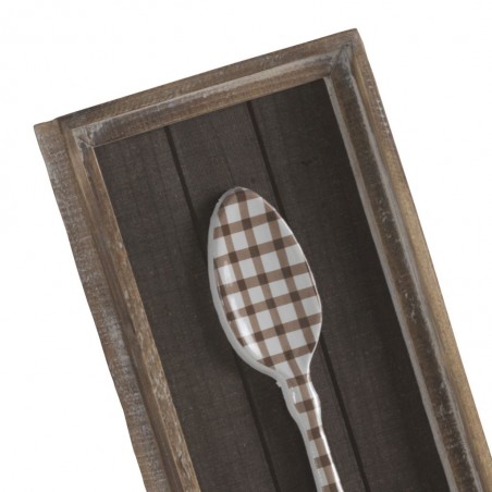 Cuadro de madera vintage cuchara 23x51cm