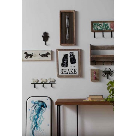 Cuadro vintage salero y pimentero 35x41cm metal esmaltado