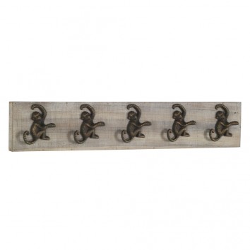 Percha pared vintage 5 monos 80x15cm
