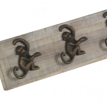 Percha pared vintage 5 monos 80x15cm 2