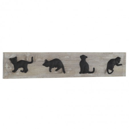 Percha pared vintage 4 gatos 80x15cm