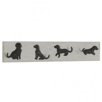 Percha de pared vintage 4 perros 80x15cm