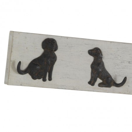 Percha de pared vintage 4 perros 80x15cm