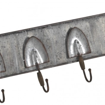 Set 2 perchas pared metal envejecido 60x20cm 2