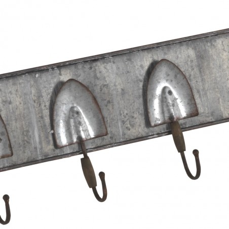 Set 2 perchas pared metal envejecido 60x20cm