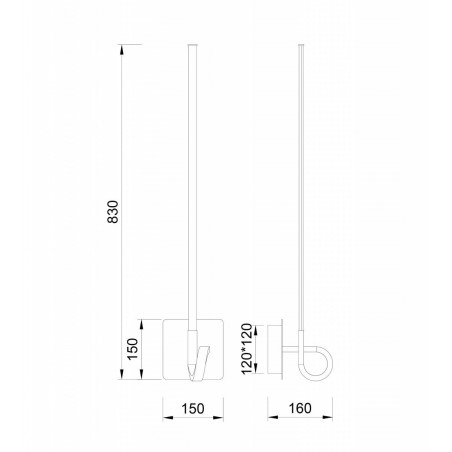 Lámpara aplique pared LED CINTO 83cm Cuero