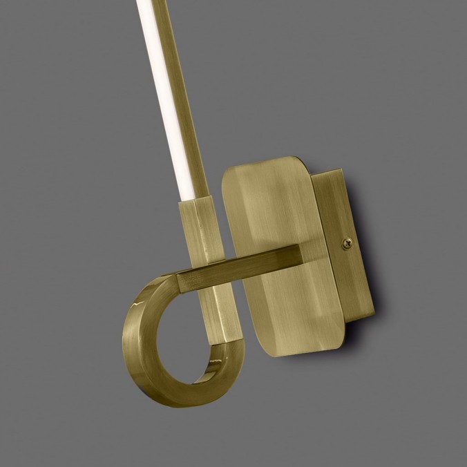 Lámpara aplique pared LED CINTO 48cm Cuero