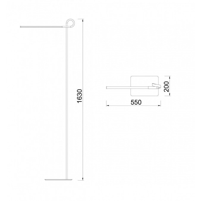 Lámpara de pie lectura LED CINTO 163cm Cuero