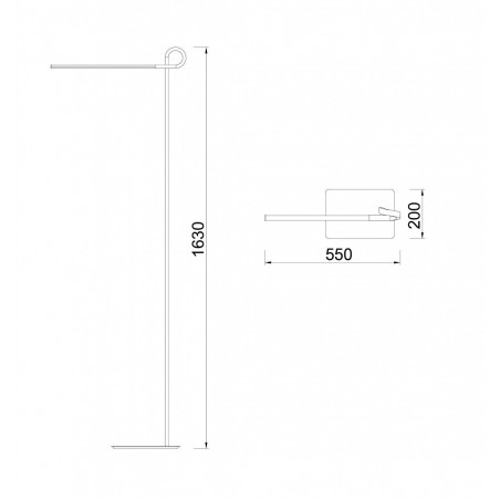 Lámpara de pie lectura LED CINTO 163cm Cuero