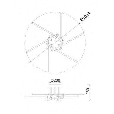Plafón de techo  LED 42W CINTO Cuero