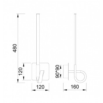 Lámpara aplique pared LED CINTO 48cm CROMO 2