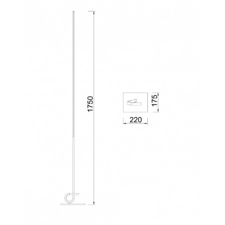 Lámpara de pie LED 20W CINTO 175cm CROMO