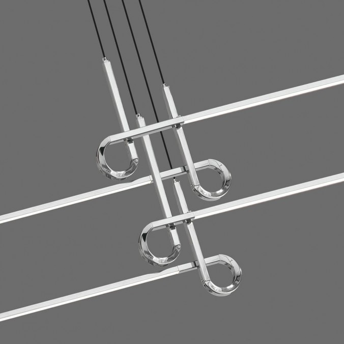 Lámpara techo suspensión LED 42W CINTO cromo