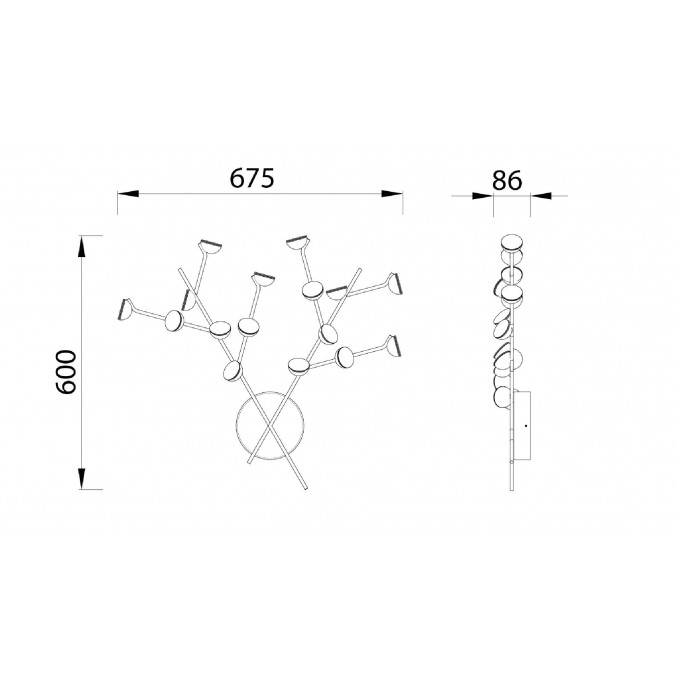Lámpara aplique de pared ADN 16 luces LED