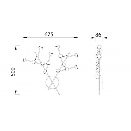 Lámpara aplique de pared ADN 16 luces LED