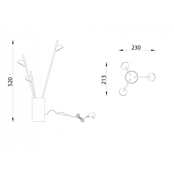 Lámpara de sobremesa ADN 3 luces LED
