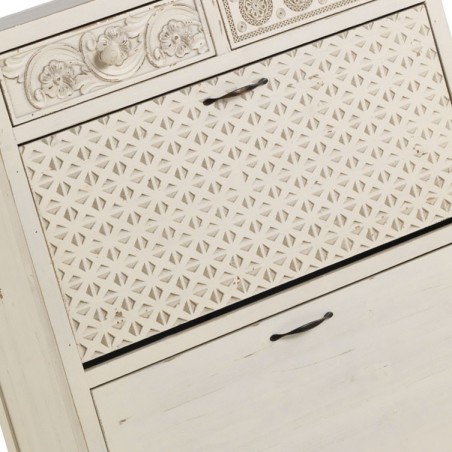 Zapatero retro 81x24x105h madera abeto tallado.