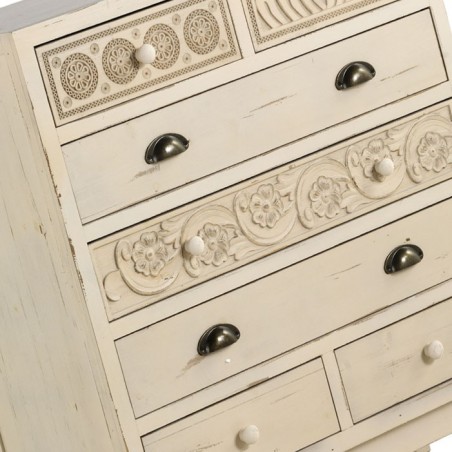 Cómoda retro 76x30x74h madera abeto tallado