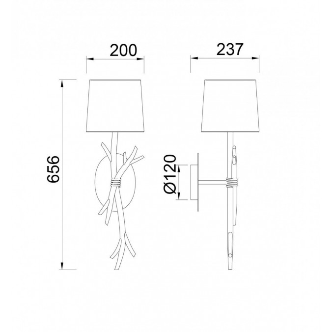 Aplique de pared serie Sabina