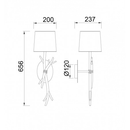 Aplique de pared serie Sabina
