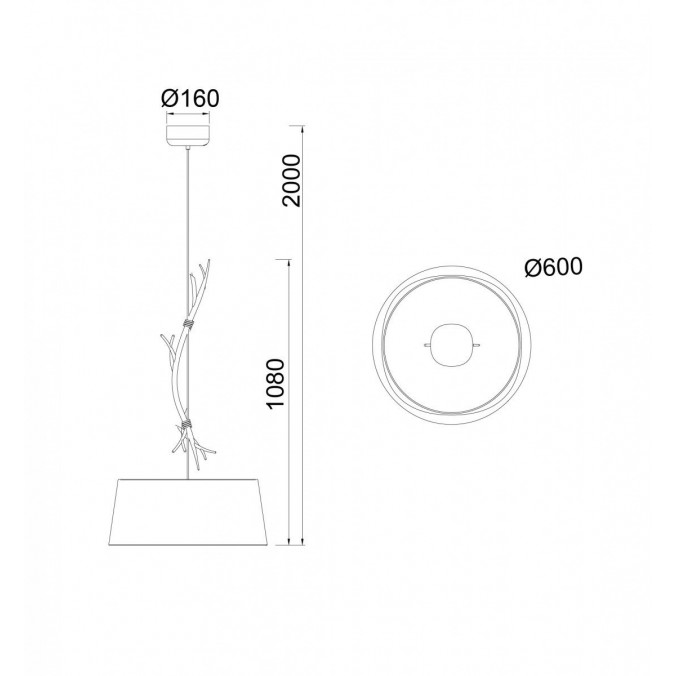 Colgante de techo 60cm serie Sabina