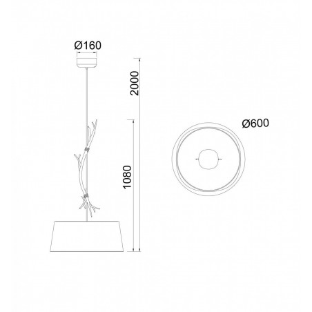 Colgante de techo 60cm serie Sabina