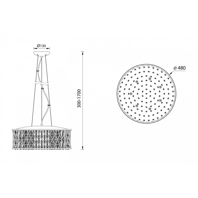 Lámpara colgante 48cm serie Destello