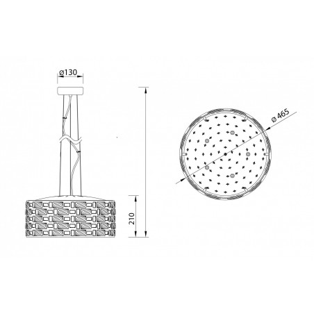 Lámpara colgante de techo serie Destello 46,5cm