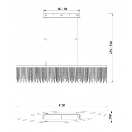 Lámpara techo suspensión LED 42W CINNA curva