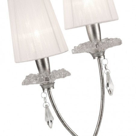 Lámpara de mesa estilo clásico SOPHIE plata 2 luces