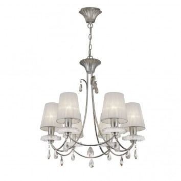 Lámpara de techo estilo clásico SOPHIE plata 6 luces
