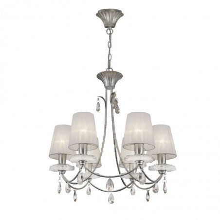 Lámpara de techo estilo clásico SOPHIE plata 6 luces