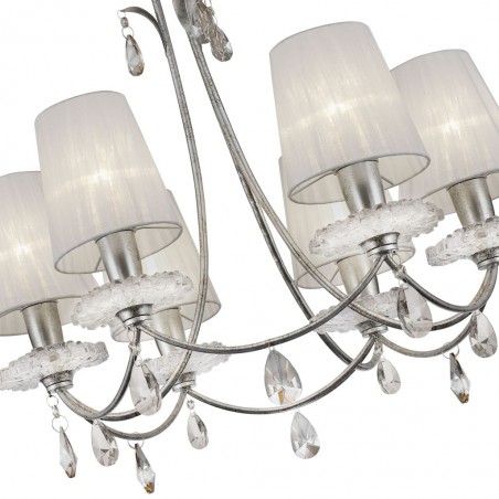 Lámpara de techo estilo clásico SOPHIE plata 6 luces