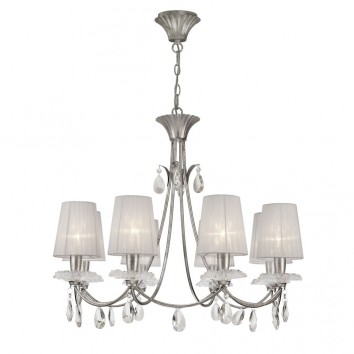 Lámpara de techo estilo clásico SOPHIE plata 8 luces