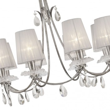 Lámpara de techo estilo clásico SOPHIE plata 8 luces 2