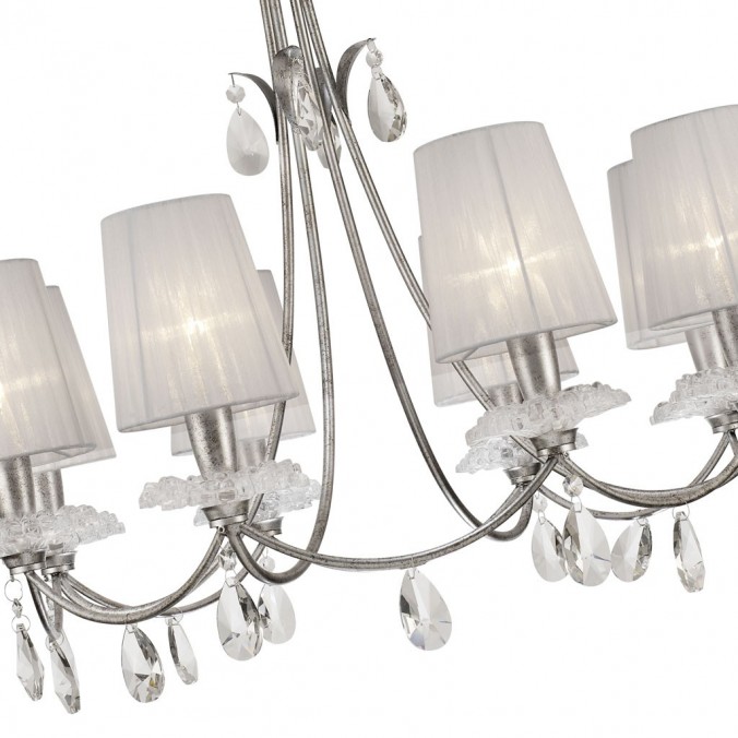Lámpara de techo estilo clásico SOPHIE plata 8 luces Lámpara de techo estilo clásico SOPHIE plata 8 luces