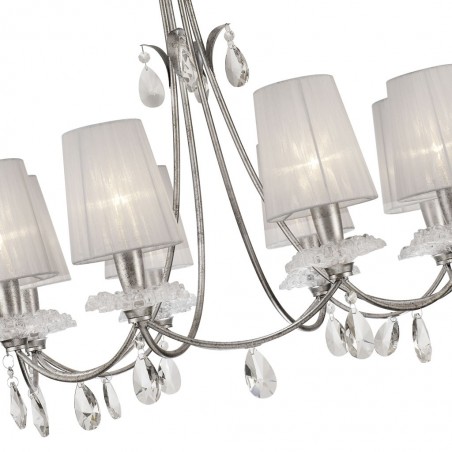 Lámpara de techo estilo clásico SOPHIE plata 8 luces
