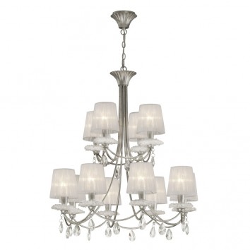 Lámpara de techo estilo clásico SOPHIE plata 12 luces