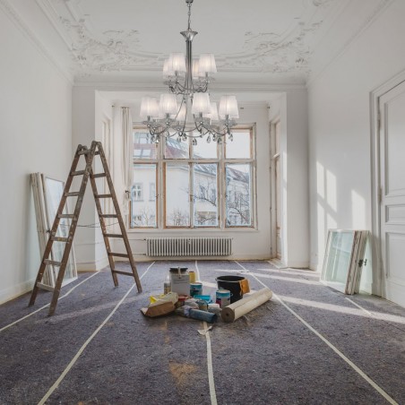 Lámpara de techo estilo clásico SOPHIE plata 12 luces