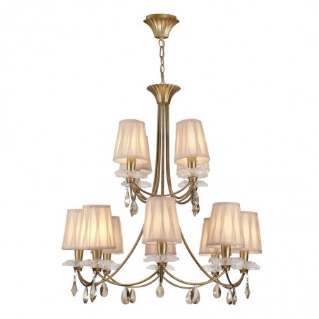 Lámpara de techo estilo clásico SOPHIE dorado 12 luces