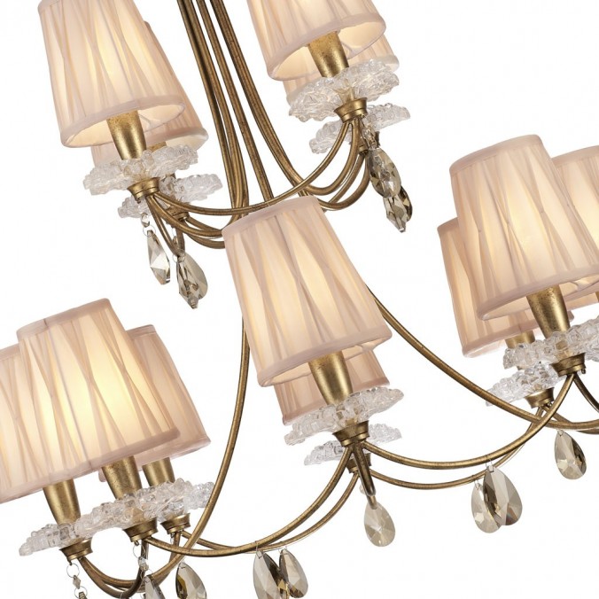 Lámpara de techo estilo clásico SOPHIE dorado 12 luces Lámpara de techo estilo clásico SOPHIE dorado 12 luces